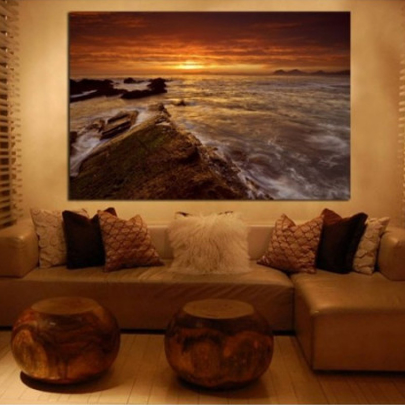Πίνακας σε καμβά με Θάλασσα ηλιοβασίλεμα στη Σκωτία